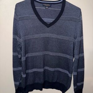 Brooks Brothers Sweater Mens Med Cotton Silk Cashmere Striped